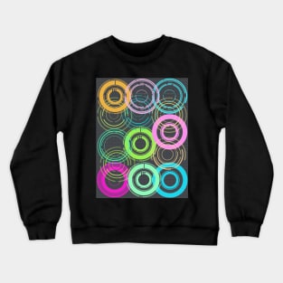 Neon Records 70s 60s POP Art Cyber Retro Pink Green Blue Orange Crewneck Sweatshirt